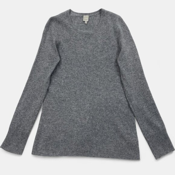 Nouveaux Women's Grey Cashmere Sweater Jumper Long Sleeve Crew Neck Size Medium - Picture 1 of 7